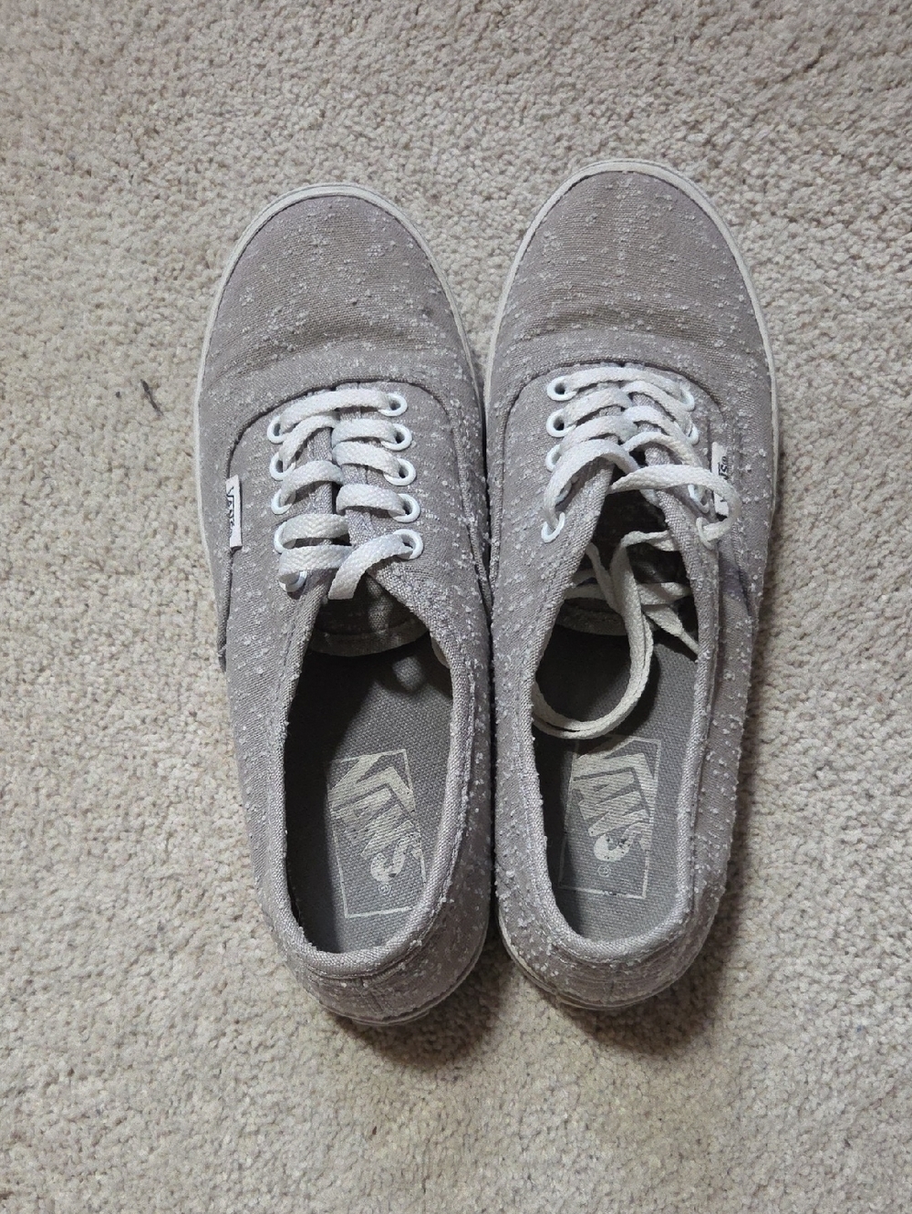 Vans Women's Light Gray Canvas Low-Top Sneakers